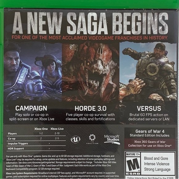 Gears of War 4 Xbox One Game Pre Owned - Picture 3 of 3